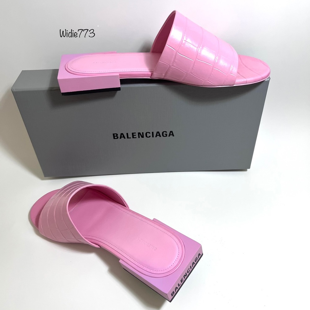 SOLD! Balenciaga Box Sandals Crocodile Calf Skin Candy Pink Authentic